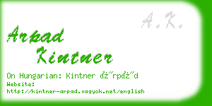 arpad kintner business card